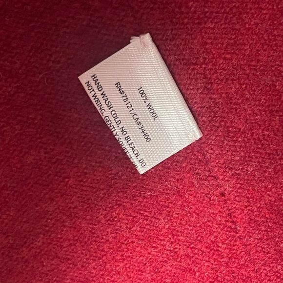 Eileen Fisher | Wool Funnel Neck Crimson Red Shepard Jacket Sz Med - Picture 3 of 5